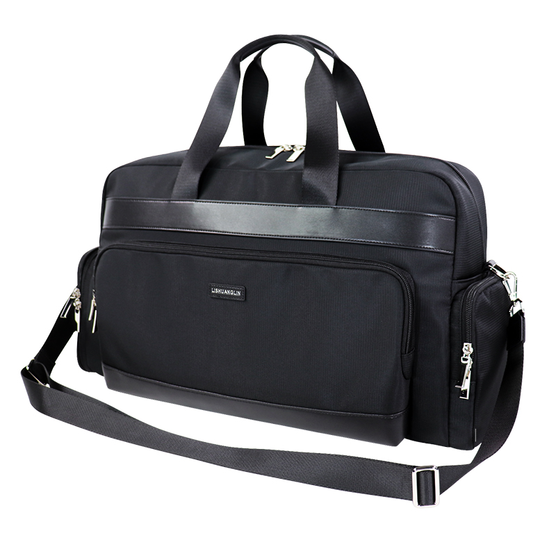 Custom OEM Black Nylon Business Travel Tote Briefcase with Multiple Pockets SLB26-001 product view 4