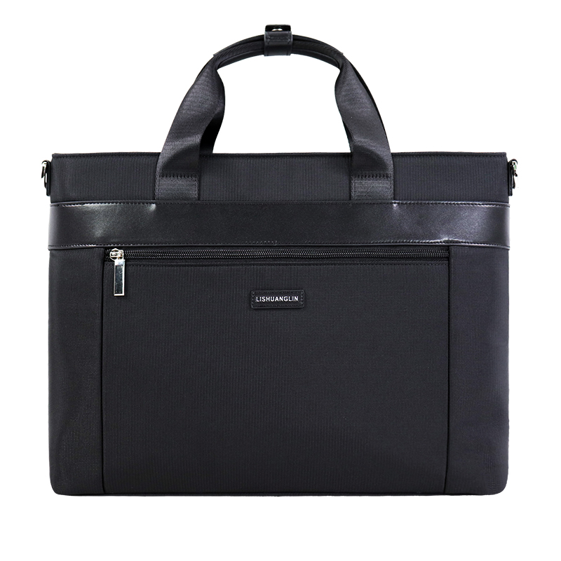 Custom OEM Black Laptop Briefcase Tote with Front Organizer Pocket SLB26-004