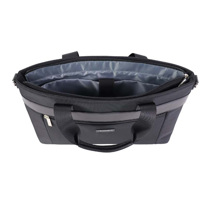 Custom OEM Black Laptop Briefcase Tote with Front Organizer Pocket SLB26-004 product view 4