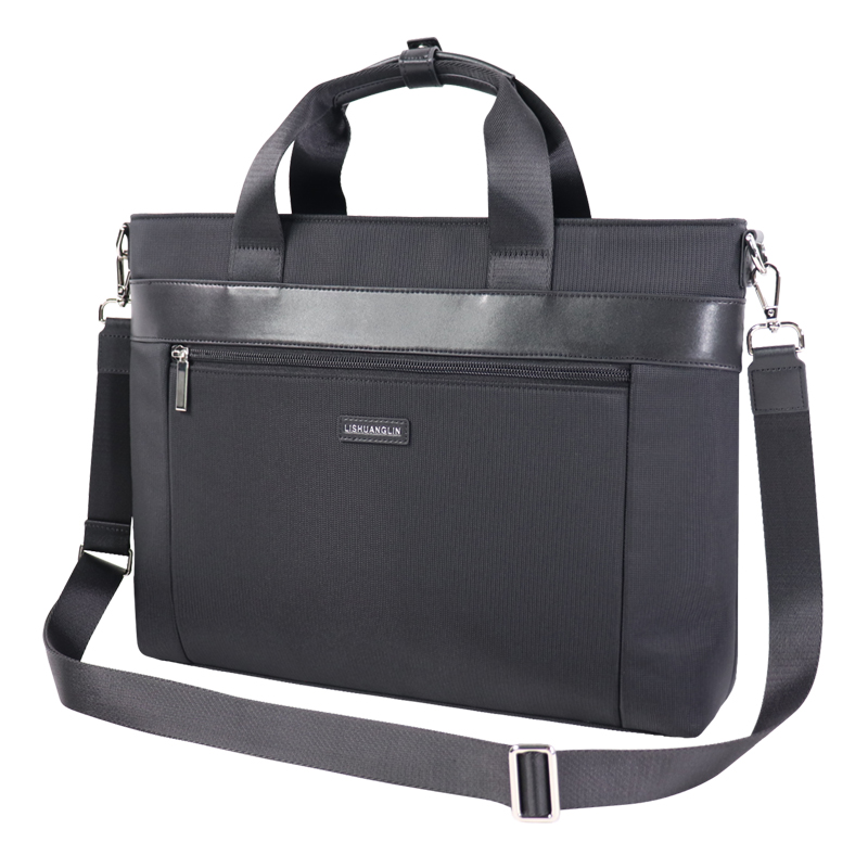 Custom OEM Black Laptop Briefcase Tote with Front Organizer Pocket SLB26-004 product view 5