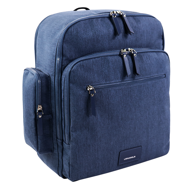 Custom OEM Blue Multi-Pocket Laptop Backpack with Side Storage SLB26-014 product view 2