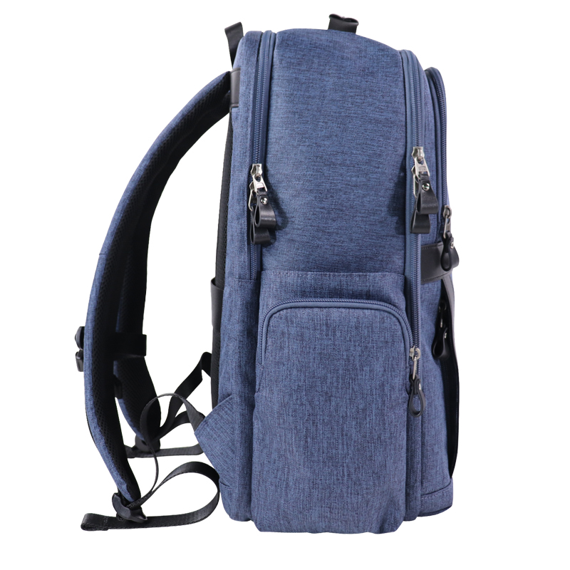Custom OEM Blue Business Laptop Backpack with Contrast Trim and Side Pockets SLB26-021 product view 3
