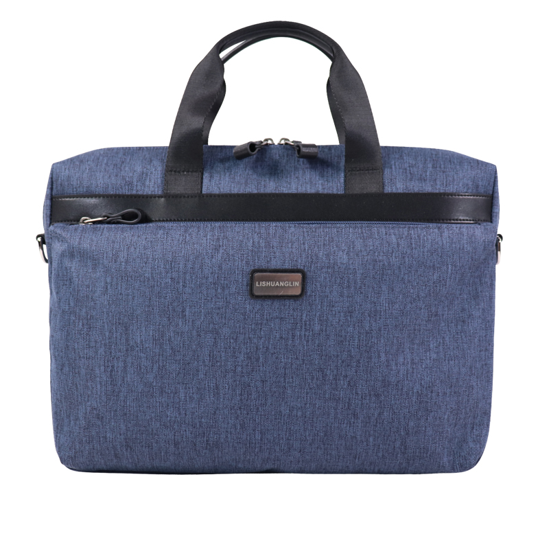 Custom OEM Blue Laptop Briefcase Tote with Front Zipper Organizer SLB26-022
