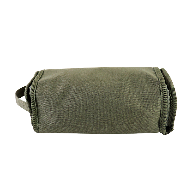 Custom OEM Canvas Toiletry Organizer Pouch with Dual-Zip Compartments SRD19-015 product view 3