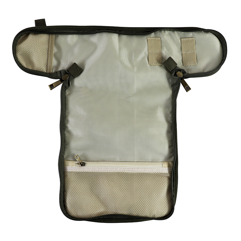 Custom OEM Canvas Toiletry Organizer Pouch with Dual-Zip Compartments SRD19-015 product view 5