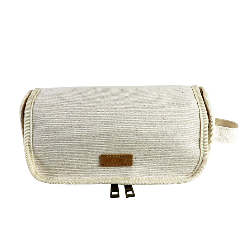 Custom OEM Canvas Toiletry Organizer Pouch with Dual-Zip Compartments SRD19-015 product view 6