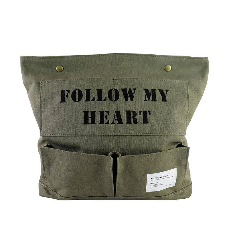 Custom OEM Canvas Utility Organizer Bag with Open Front Pockets SRD19-016