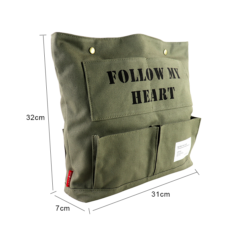 Custom OEM Canvas Utility Organizer Bag with Open Front Pockets SRD19-016 product view 2