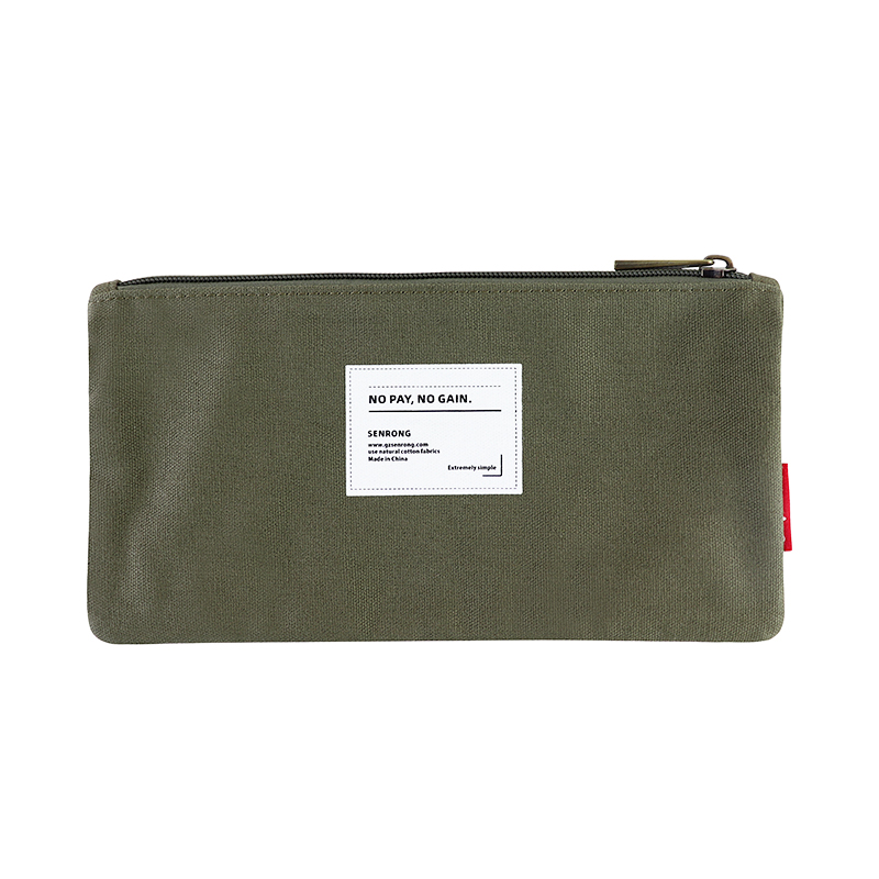 Custom OEM Flat Canvas Zipper Pouch for Travel Accessories SRD19-017 product view 3