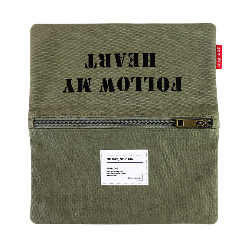 Custom OEM Flat Canvas Zipper Pouch for Travel Accessories SRD19-017 product view 5