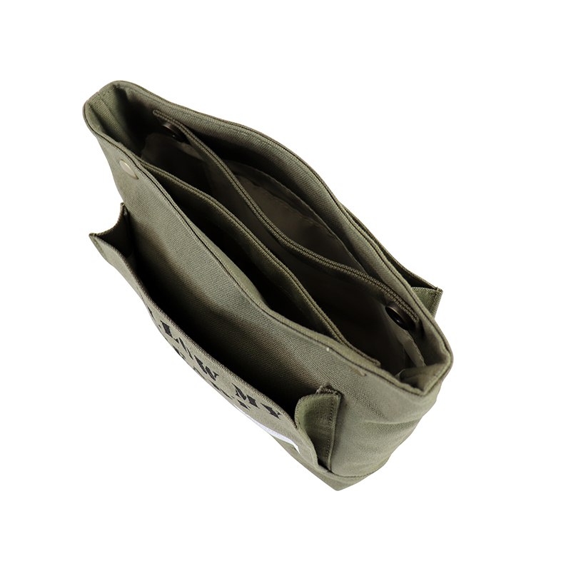 Custom OEM Canvas Storage Tote with Snap Top and Front Pocket SRD19-019 product view 4