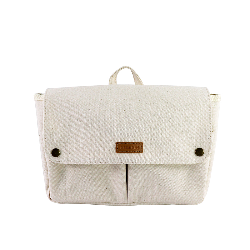 Custom OEM Canvas Messenger Bag with Flap Closure and Organizer Pockets SRD19-020 product view 5