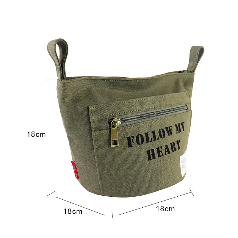 Custom OEM Canvas Hanging Organizer Pouch with Front Zipper Pocket SRD19-021 product view 2
