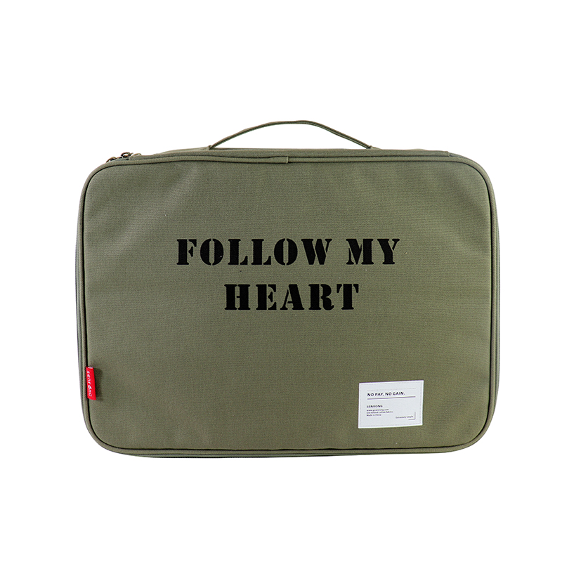 Custom OEM Structured Canvas Travel Case with Top Handle SRD19-022