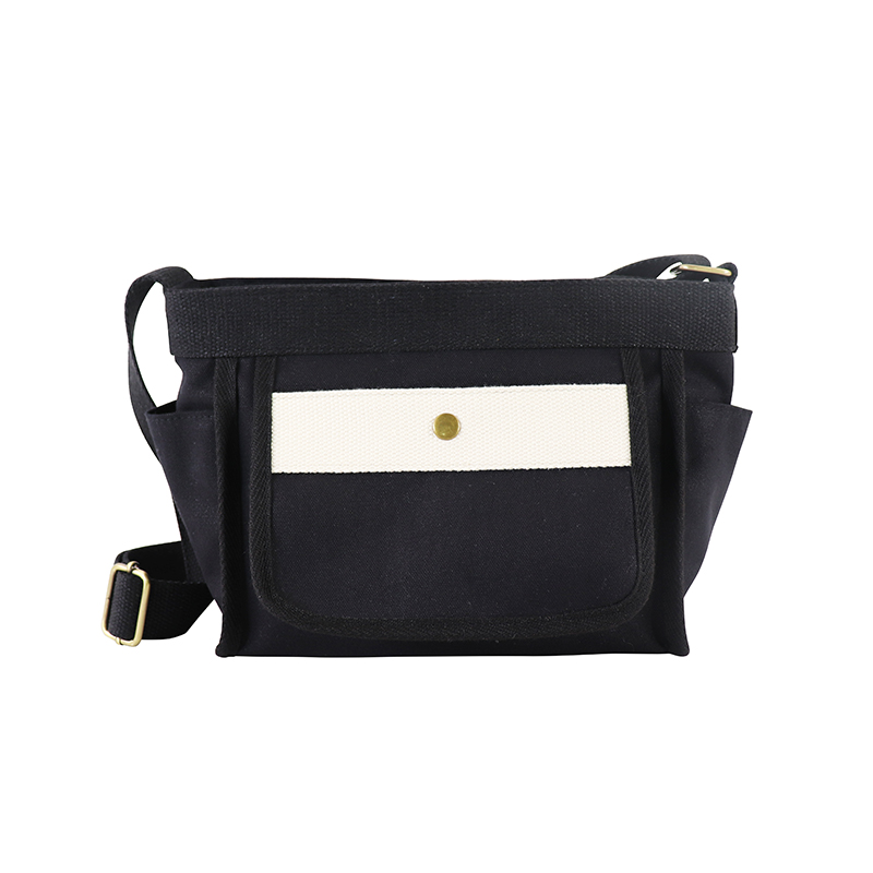 Custom OEM Black Canvas Crossbody Tote with Adjustable Shoulder Strap SRF19-006