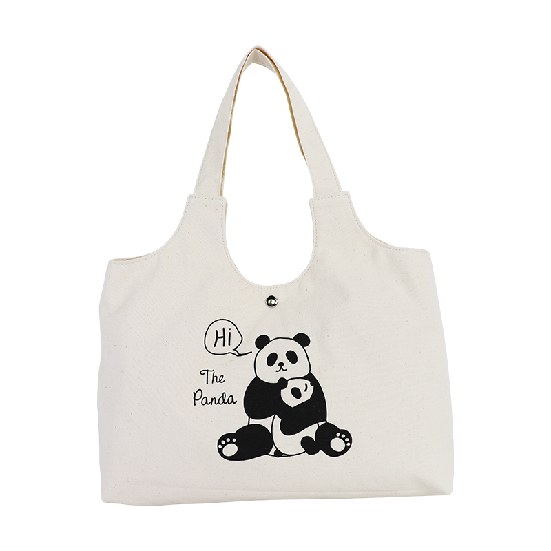 Custom OEM Printed Canvas Flower Tote Bag with Snap Closure SRF19-028 product view 6