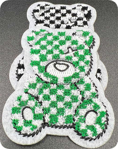 Dense brush embroidery bear patch