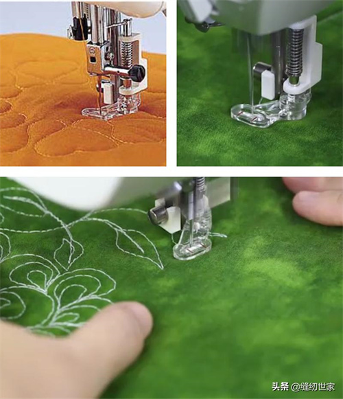 Quilting stitch process on fabric