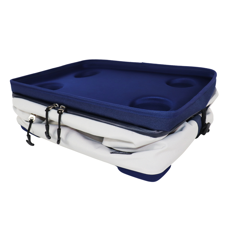 Custom White and Navy EVA Hard-Top Insulated Cooler Bag SC23-020G