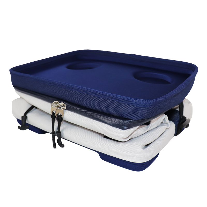 Custom White and Navy EVA Hard-Top Shoulder Cooler Bag product detail view 3