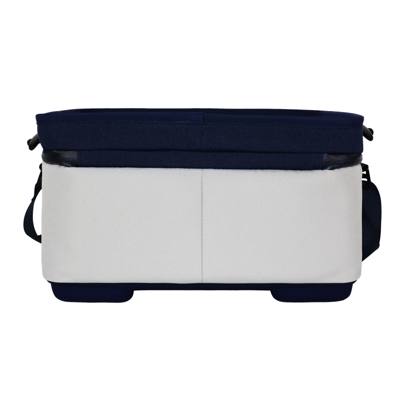 Custom White and Navy Compact EVA Hard-Top Lunch Cooler Bag product detail view 4