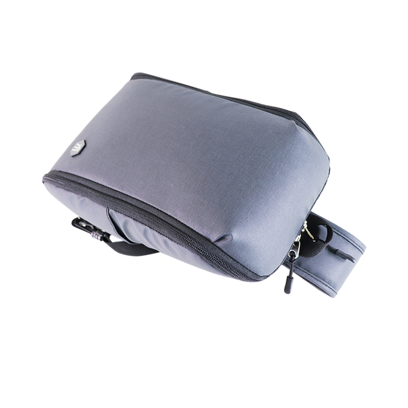 Custom OEM Grey Slim Laptop Backpack with Angled Front Zipper product view 5