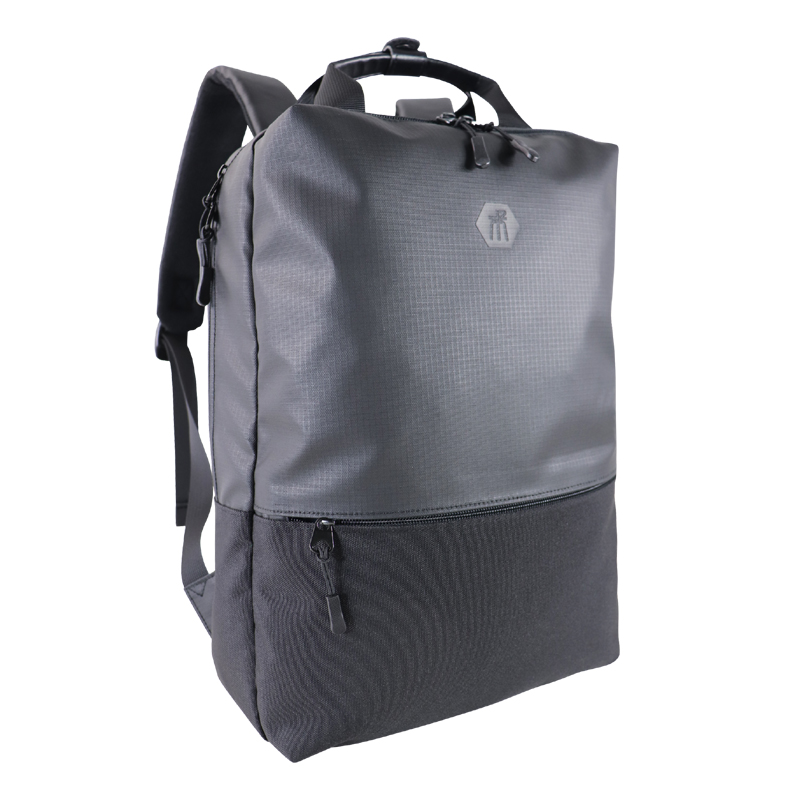 Custom OEM Grey Padded Laptop Backpack with Dual-Zone Front Pocket product view 2