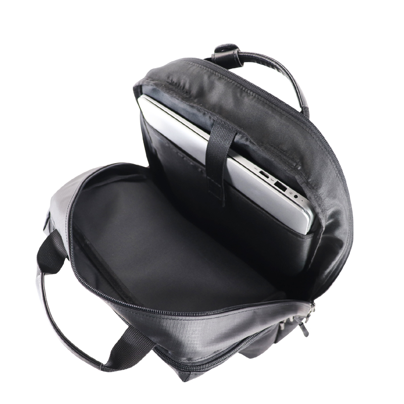 Custom OEM Grey Padded Laptop Backpack with Dual-Zone Front Pocket product view 5