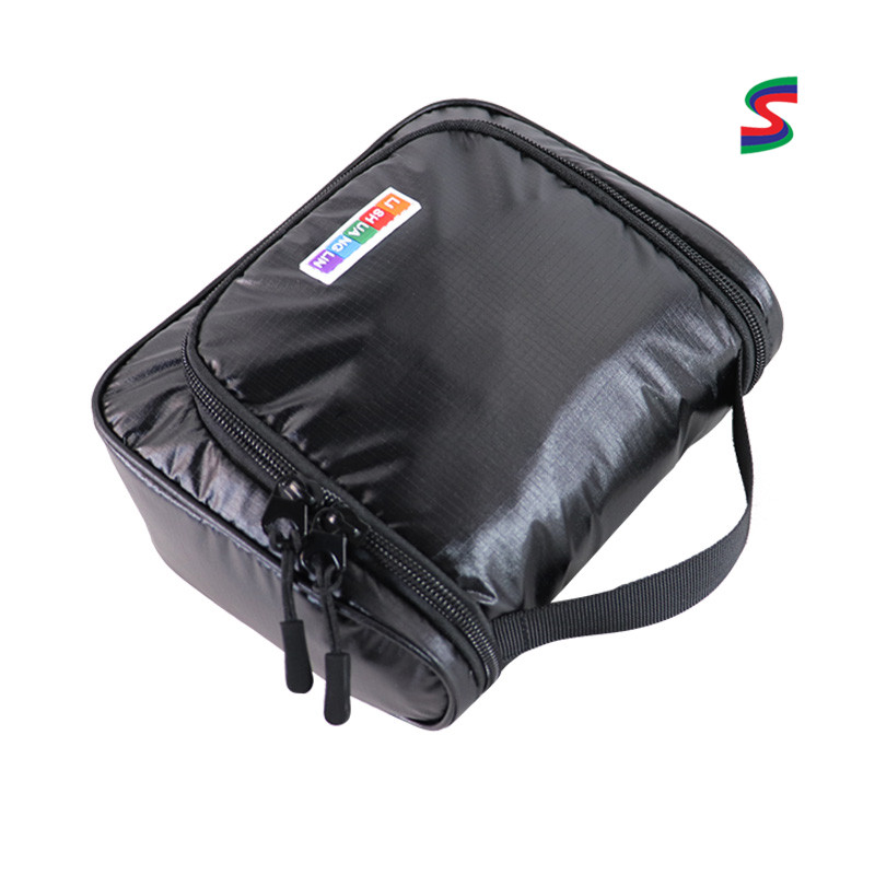Custom Black Hanging Toiletry Bag with Side Zip Compartments product detail view 5