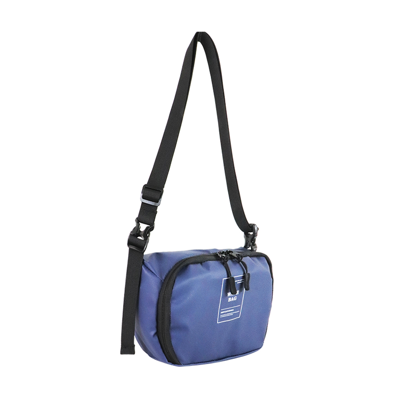 Custom Blue Shoulder Toiletry Carry Bag with Front Zipper product detail view 3