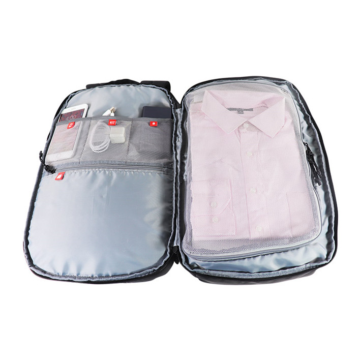 Custom OEM Black Water-Resistant Business Laptop Backpack with Side Compartments SRB19-001 product view 6