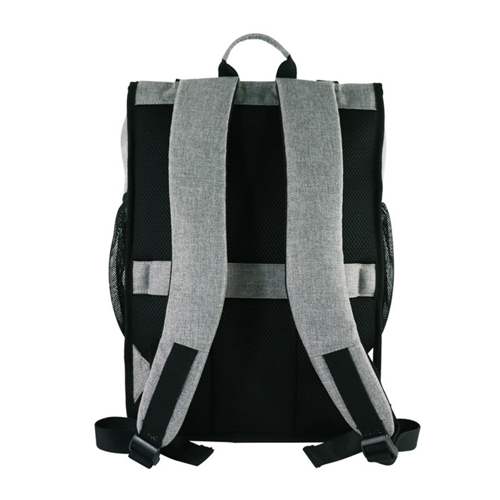 Custom OEM Grey Roll-Top Laptop Backpack with Shoe Compartment SRB19-002 product view 3