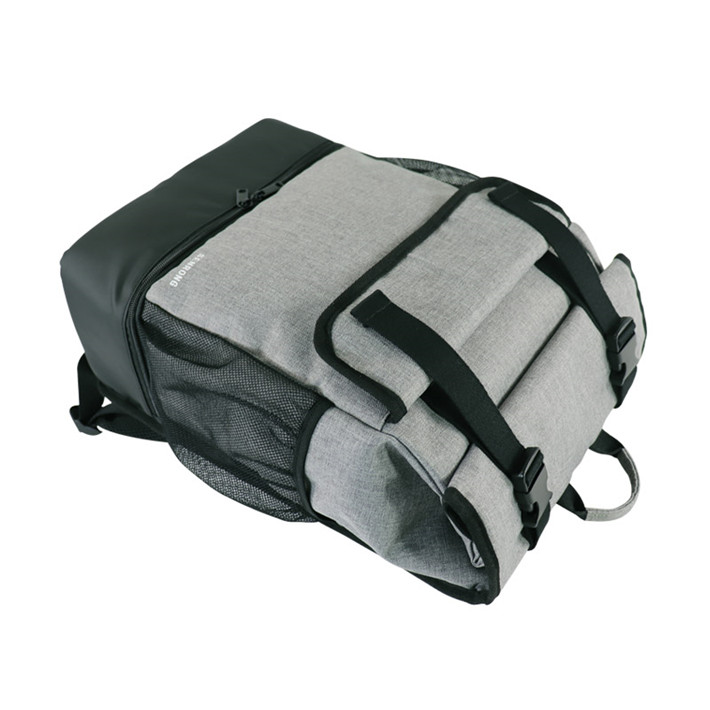 Custom OEM Grey Roll-Top Laptop Backpack with Shoe Compartment SRB19-002 product view 5