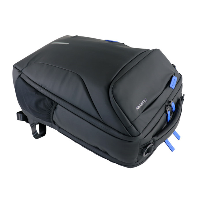 Custom OEM Black Technical Laptop Backpack with Reflective Detail SRB19-008 product view 4