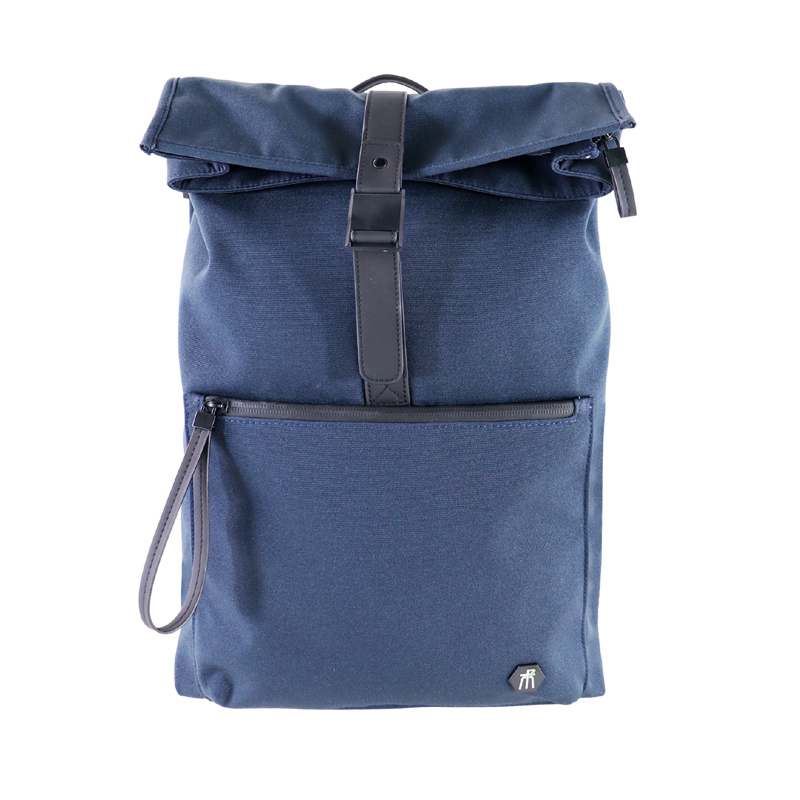 Custom OEM Navy Roll-Top Backpack with Front Zipper Pocket SRB20-007 Custom OEM Navy Roll-Top Backpack with Front Zipper Pocket SRB20-007
