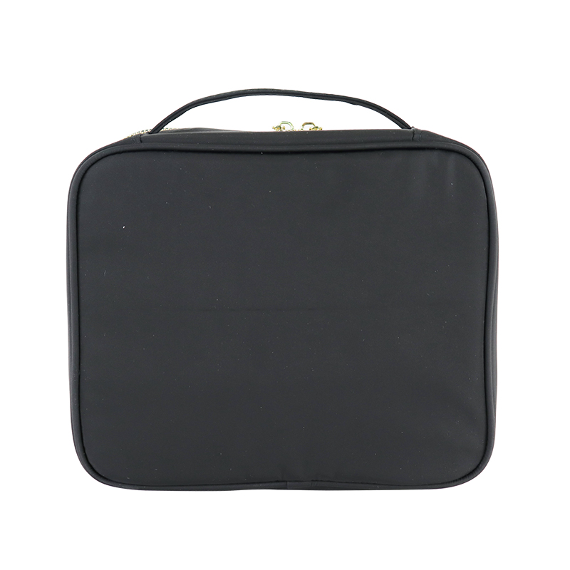 Custom Black Nylon Cosmetic Train Case with Carry Handle product detail view 4