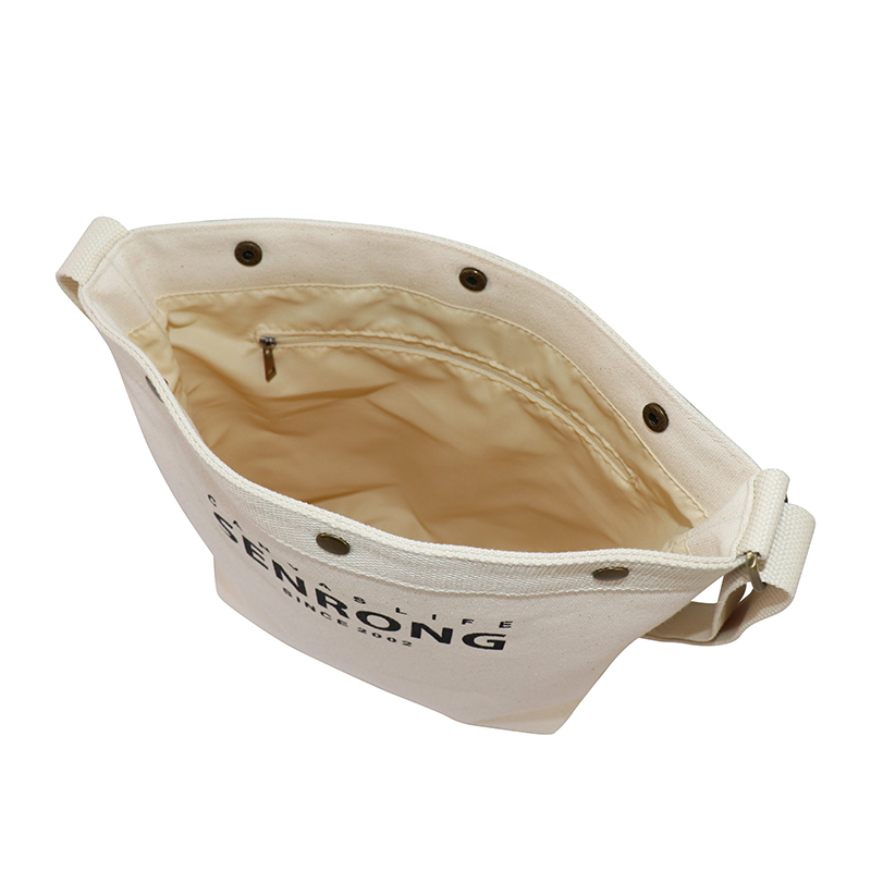 Custom OEM White Canvas Crossbody Bag with Adjustable Strap SRF19-011 product view 4