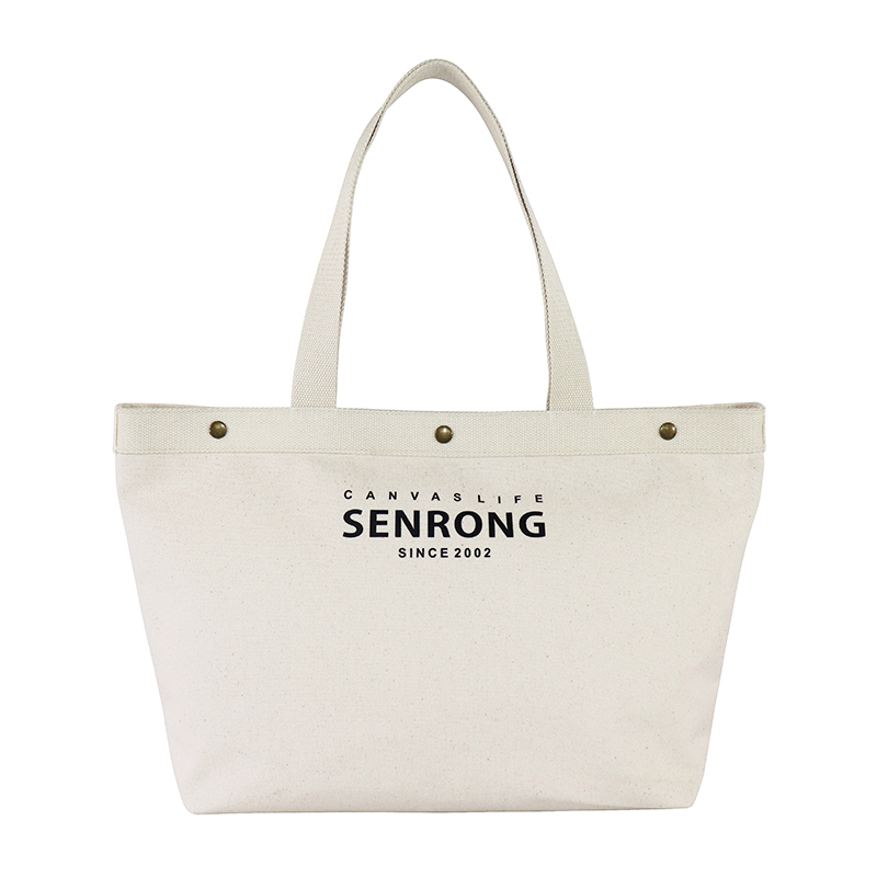 Custom OEM Large Canvas Shopper Tote with Long Handles SRF19-013