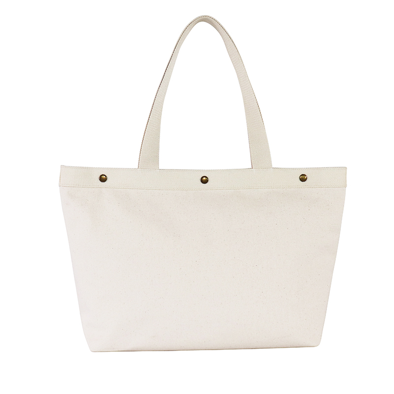 Custom OEM Large Canvas Shopper Tote with Long Handles SRF19-013 product view 3