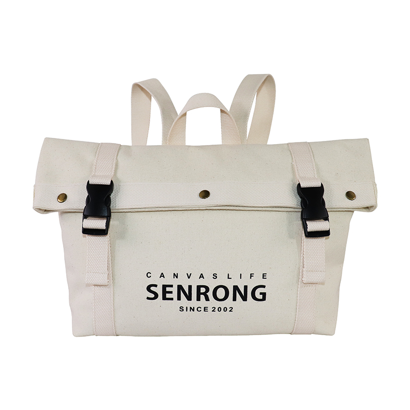 Custom OEM Canvas Tote with Front Label Panel and Carry Handles SRF19-015