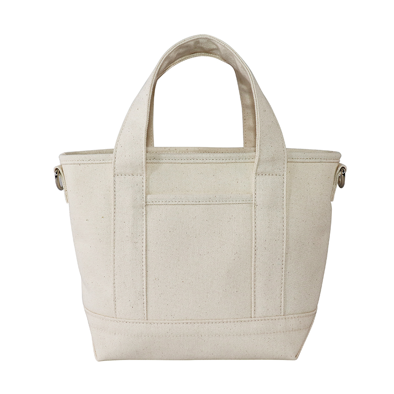 Custom OEM Canvas Tote with Front Pocket and Contrast Label Panel SRF19-019 product view 3