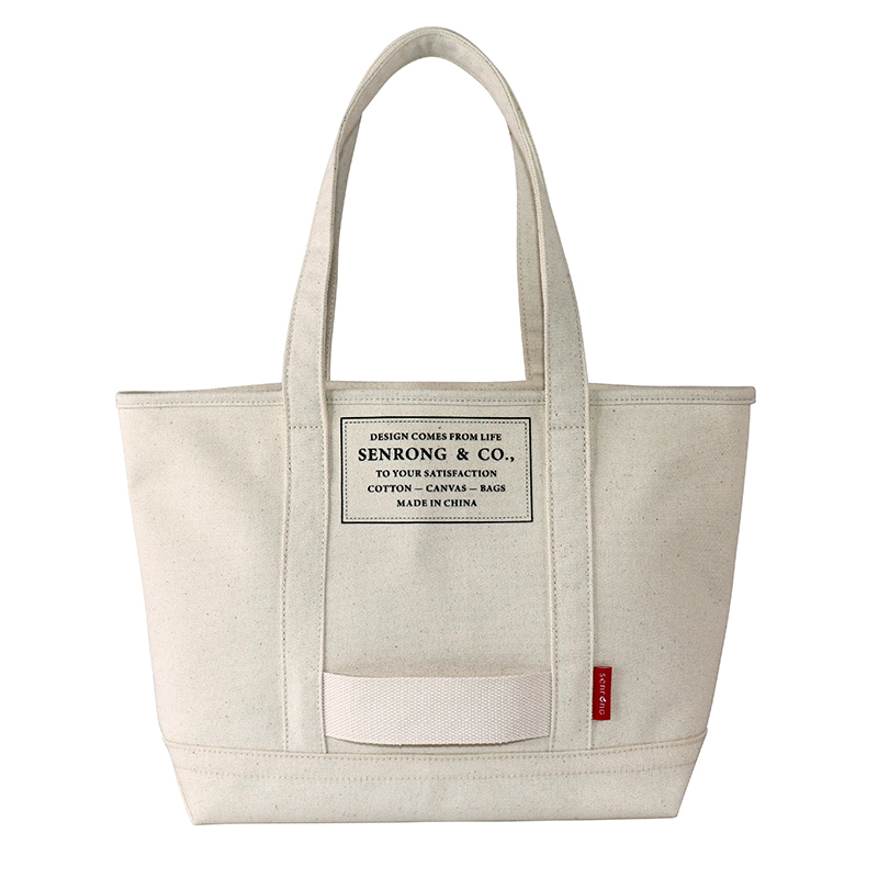 Custom OEM Large Canvas Shopping Tote with Front Pocket SRF19-020