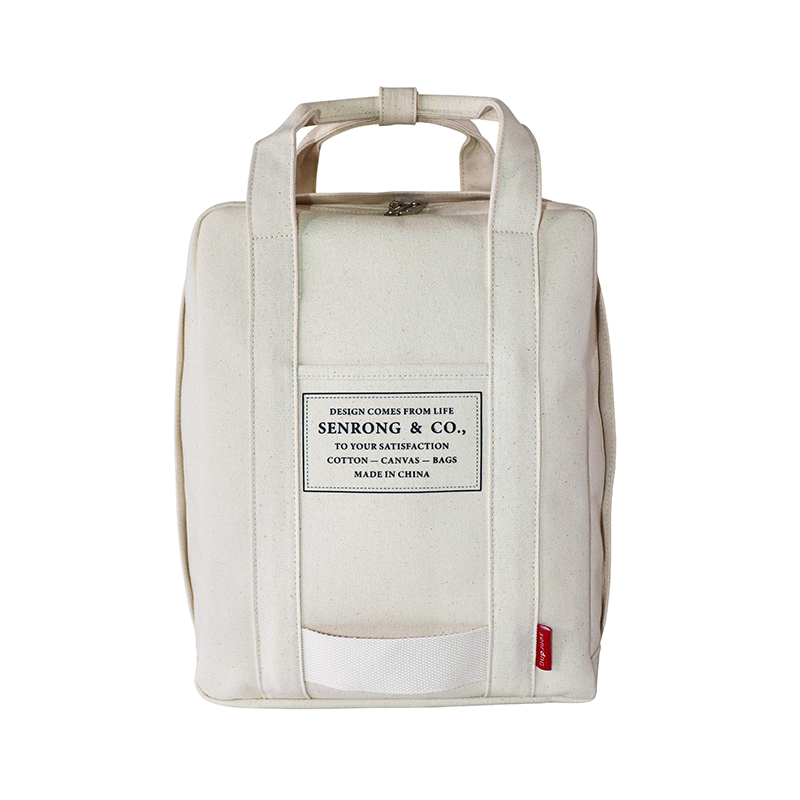 Custom OEM Canvas Backpack with Zippered Top and Front Pocket SRF19-021