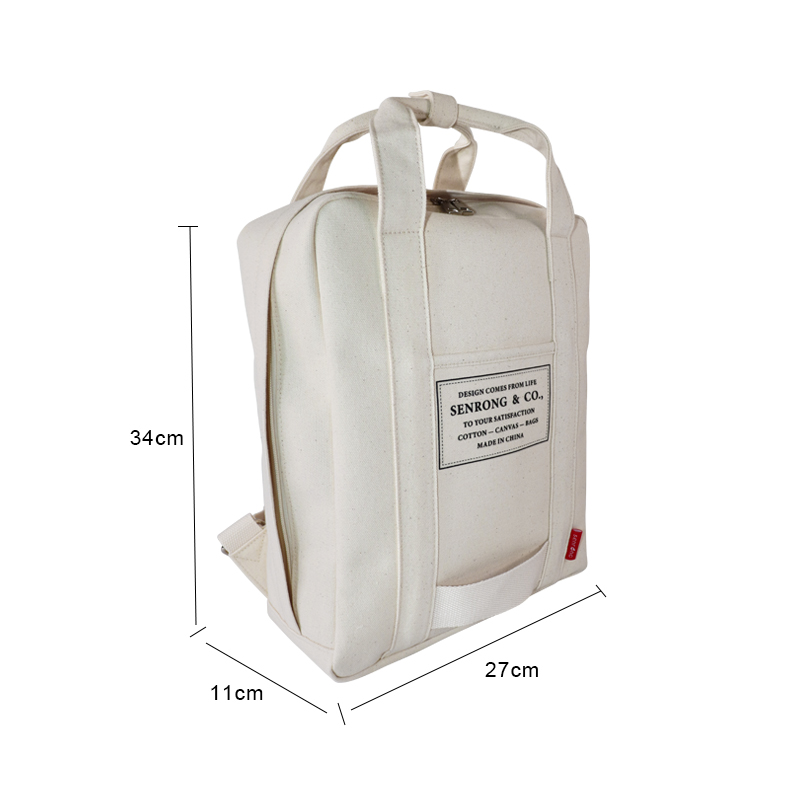 Custom OEM Canvas Backpack with Zippered Top and Front Pocket SRF19-021 product view 2