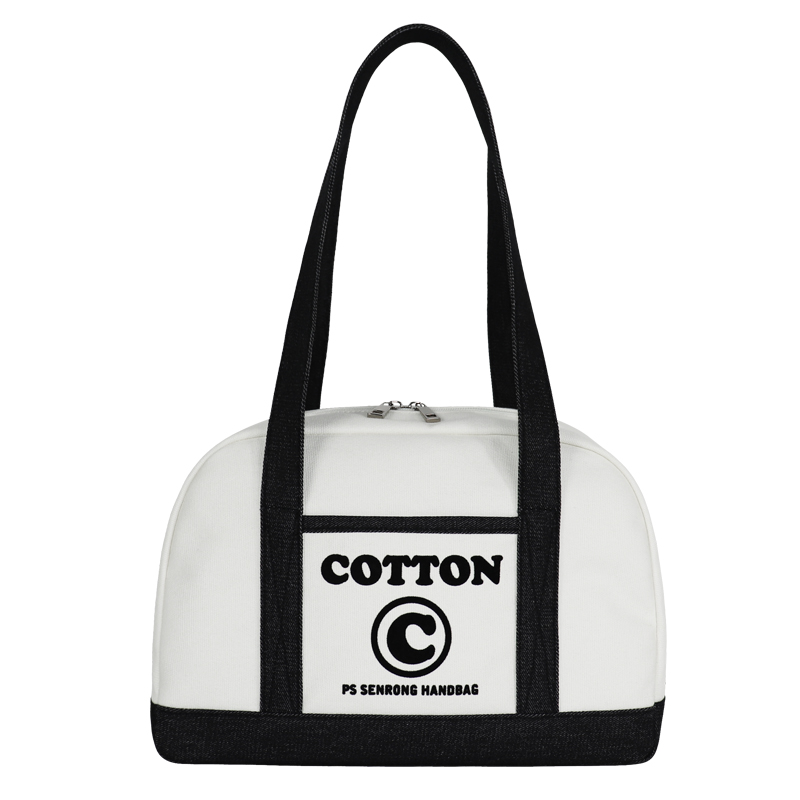 Custom Canvas Duffle Tote with Front Pocket and Web Handles SRF23-038B