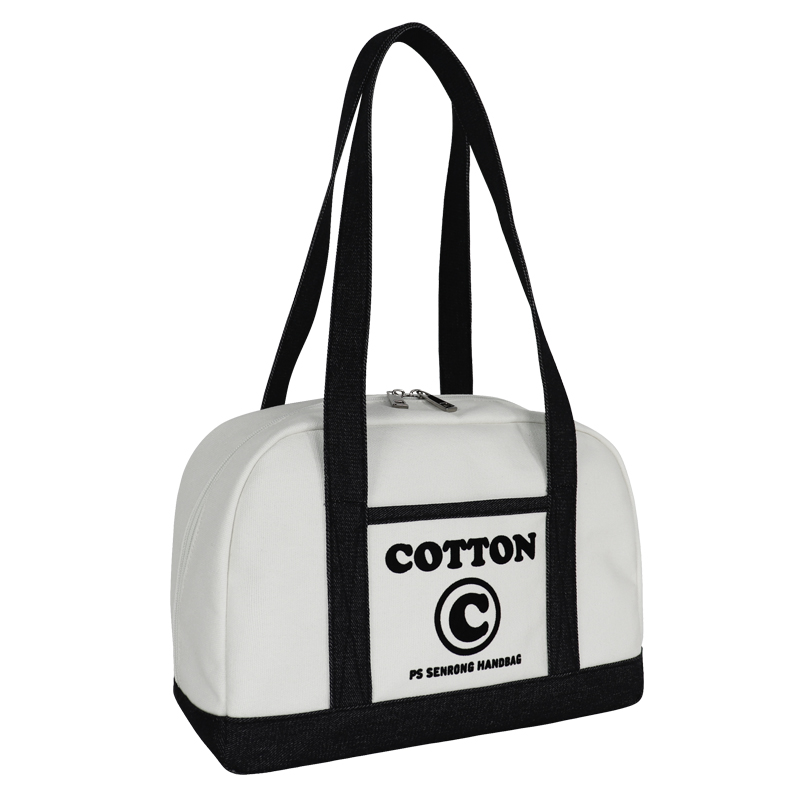Custom Canvas Duffle Tote with Front Pocket and Web Handles — detail view 2
