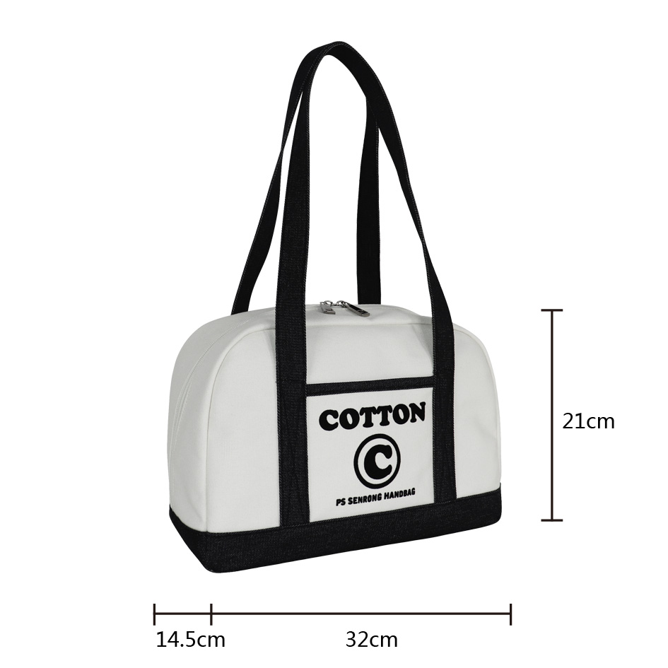 Custom Canvas Duffle Tote with Front Pocket and Web Handles — detail view 3