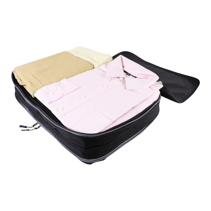Custom OEM Black Double-Zip Foldable Travel Organizer Case product view 6