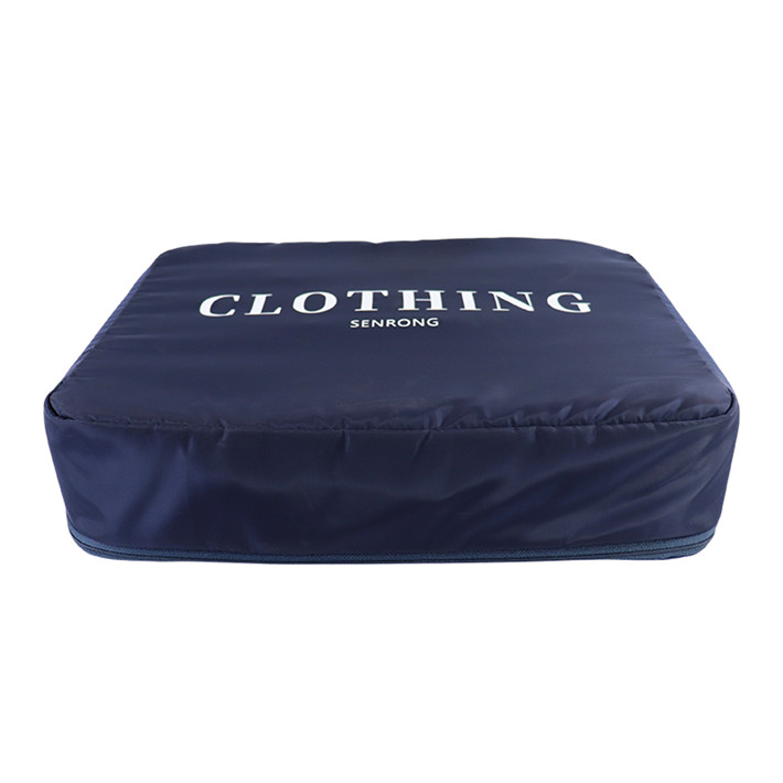 Custom OEM Navy Clothing Travel Organizer with Printed Front Panel SRT19-040