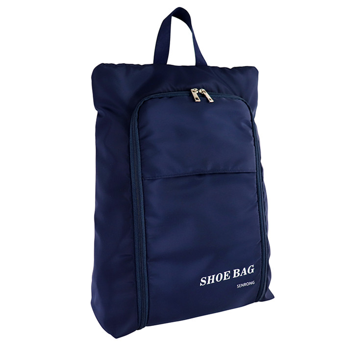 Custom OEM Navy Shoe Travel Bag with Front Zip Pocket product view 2